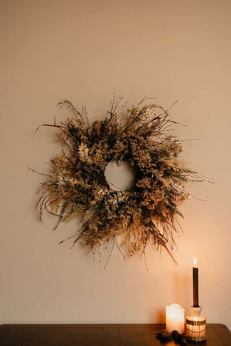 NATURAL NEVER TAKING IT DOWN WREATH 60cm