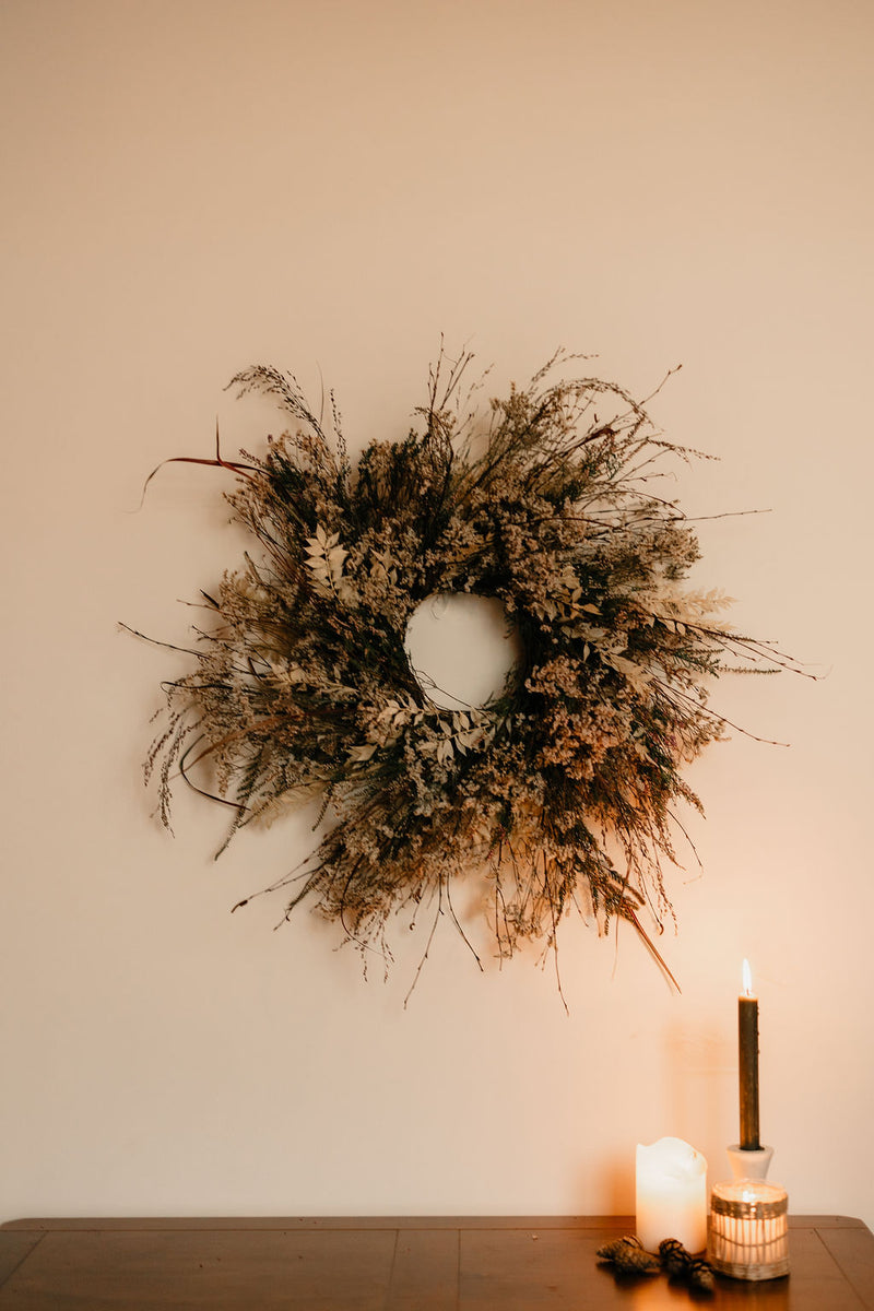 NATURAL NEVER TAKING IT DOWN WREATH 60cm